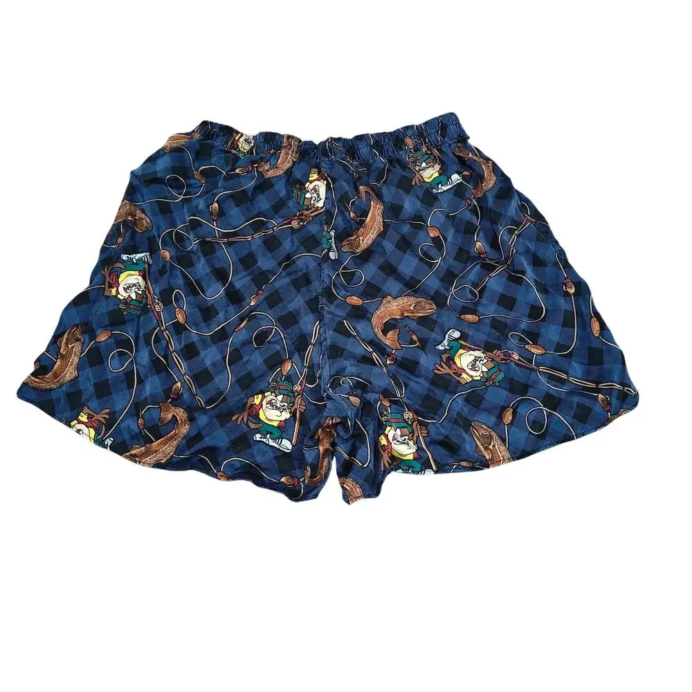 Vintage 90s Looney Tunes Silk Boxer Shorts Large Mens Taz Tasmanian Devil